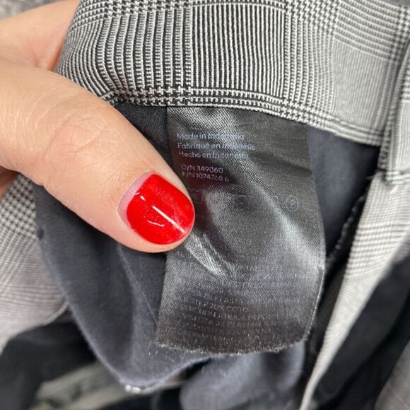 H&M Pants Women 29 Plus Gray Plaid High Rise Skinny Fit Cuffed Flat Front Chino - Picture 9 of 10